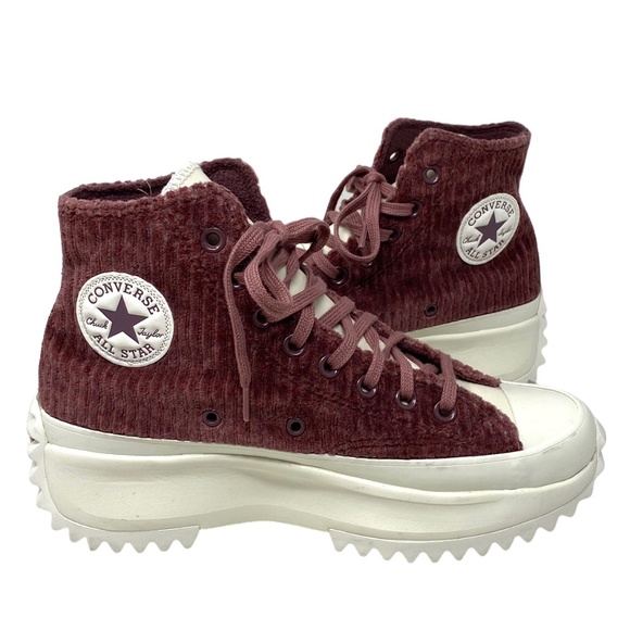Converse Run Star Hike High Top Velvet Wine Women's Size Sneakers A03252C - Picture 2 of 8